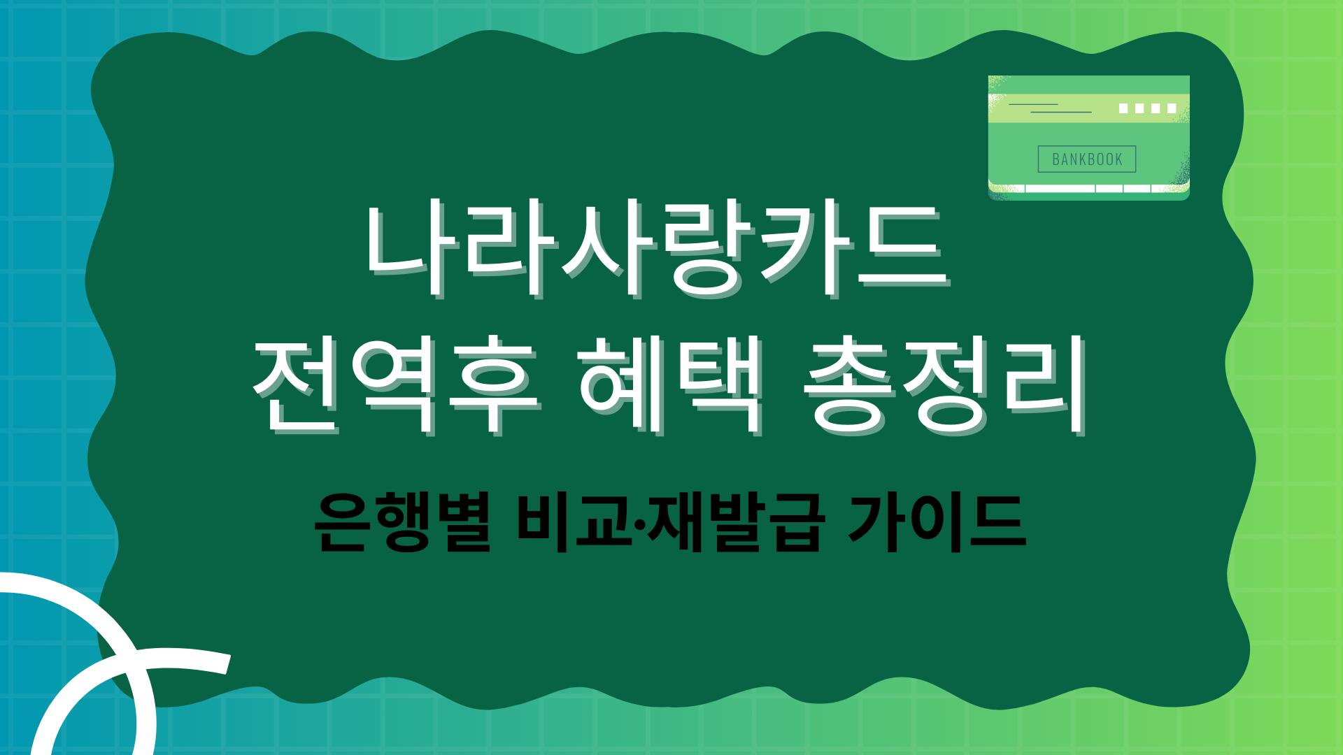 나라사랑카드 전역후 혜택 총정리 – 은행별 비교·재발급 가이드
