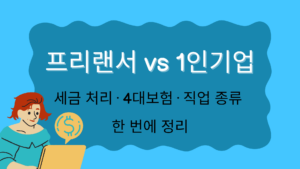 프리랜서 vs 1인기업 – 세금 처리·4대보험·직업 종류 한 번에 정리