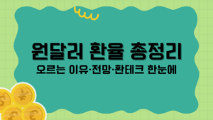 원달러 환율 총정리 – 오르는 이유·전망·환테크 한눈에